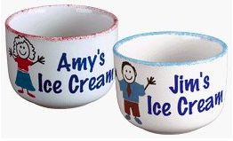 Personalization Universe Custom Ice Cream Shoppe 14 oz. Bowl -  Heavyweight Stoneware, Chip-Resistant, Personalized with Any Name - Perfect  Couples, Mom, Dad, Boys,Girls - Dishwasher & Microwave Safe: Dessert Bowls