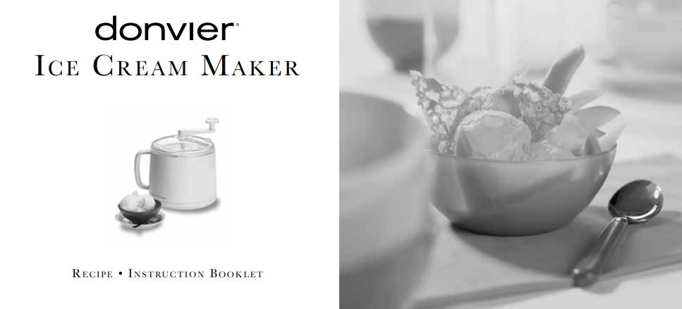 Donvier Ice Cream Maker Manual 2