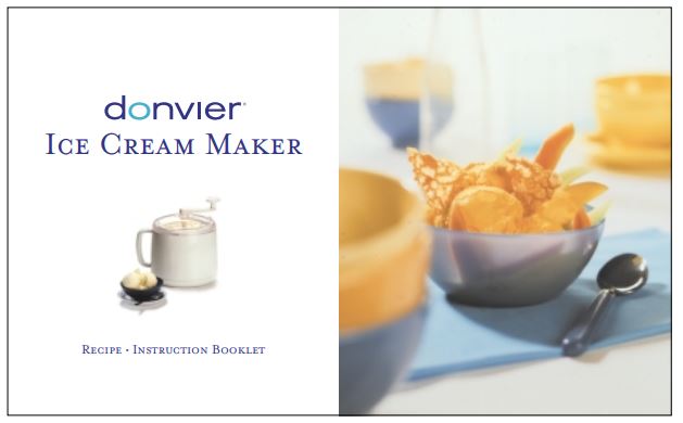 Donvier Ice Cream Maker Manual